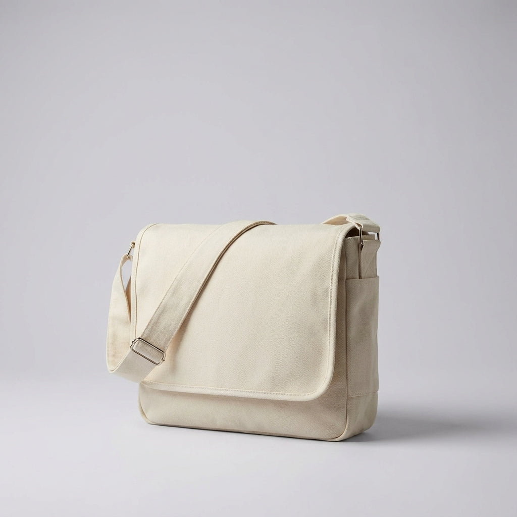 Stylish unisex canvas messenger bag, durable and versatile for travel, work, or daily essentials. Crossbody design.
