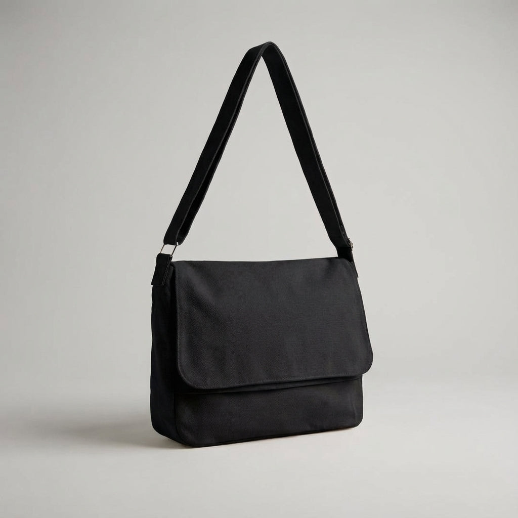 Versatile unisex canvas travel shoulder bag, ideal for work, school, or daily errands. Durable and comfortable.
