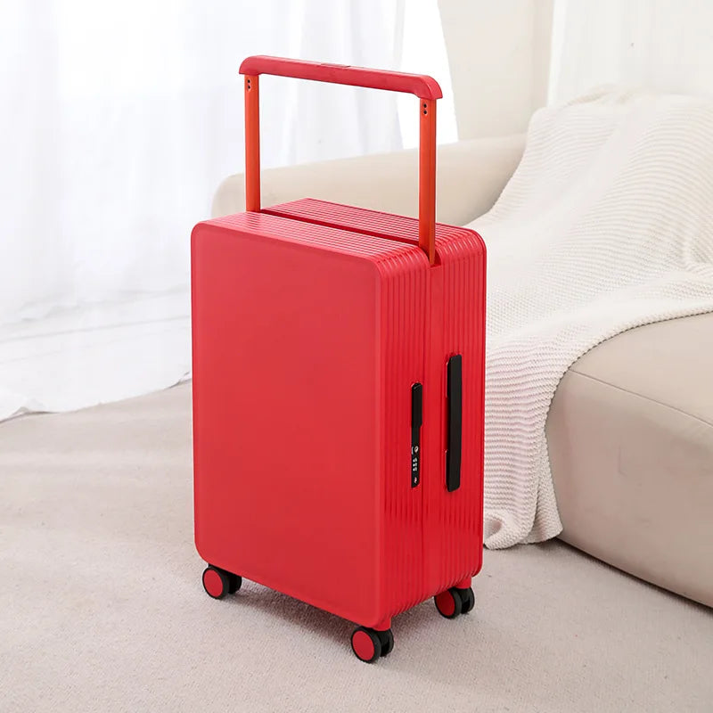 Versatile hard shell luggage, suitable for carry-on or checked trips, with durable spinner wheels.