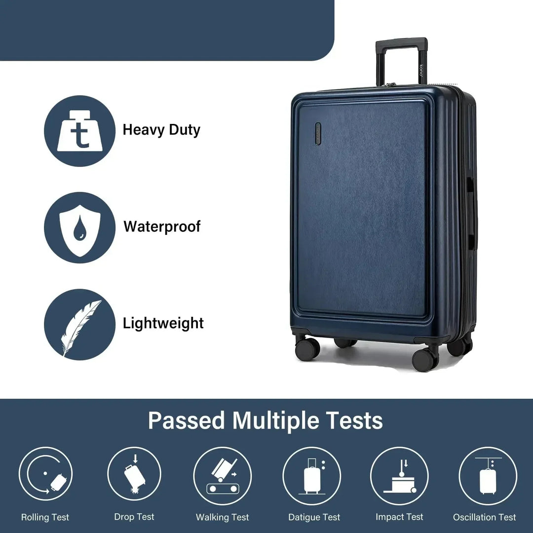 Rugged hard-shell luggage, ideal for travel. Features secure TSA lock and durable spinner wheels.