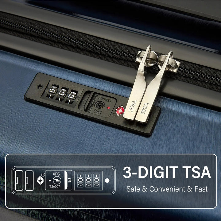 Stylish Denver hard-shell suitcase with organized interior, great for business or vacation travel.