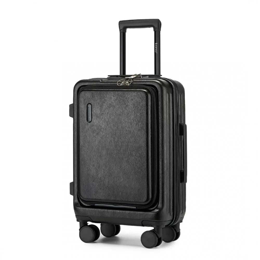 Unisex hard-shell travel suitcase with 360° spinner wheels, offering easy mobility and durability.