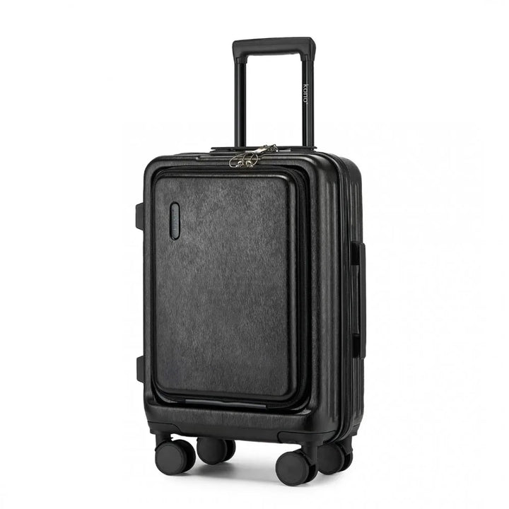 Unisex hard-shell travel suitcase with 360° spinner wheels, offering easy mobility and durability.