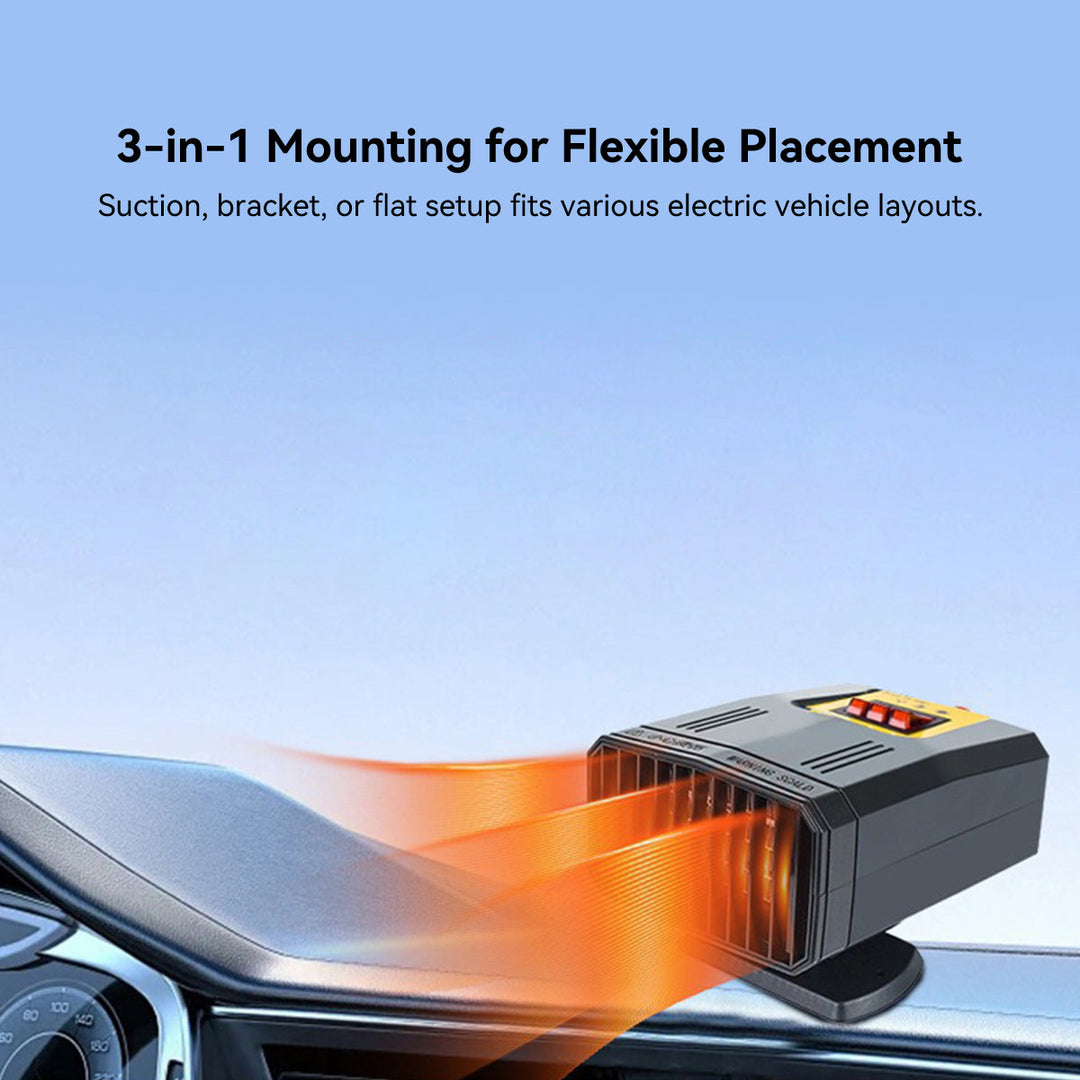 Defroster functionality highlighted in the electric trike & quadricycle heater.
