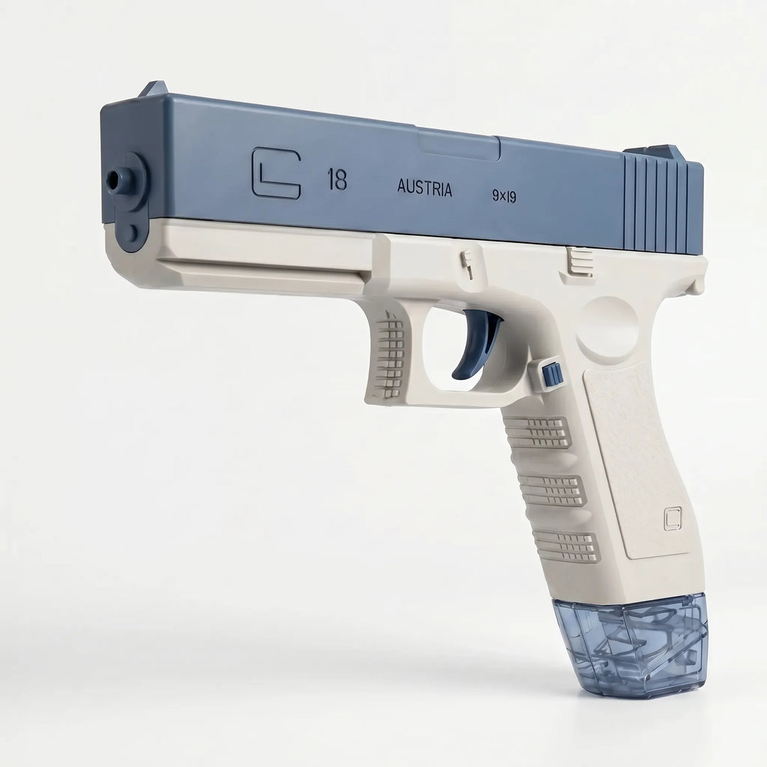 Powerful electric water gun for kids, rechargeable, ensures exciting summer outdoor play & water fights.
