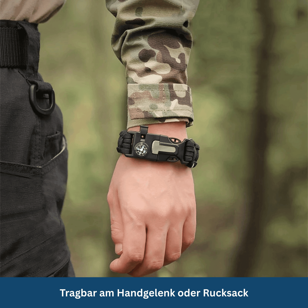Unisex black paracord survival bracelet with buckle, ideal survival gear for camping and emergencies