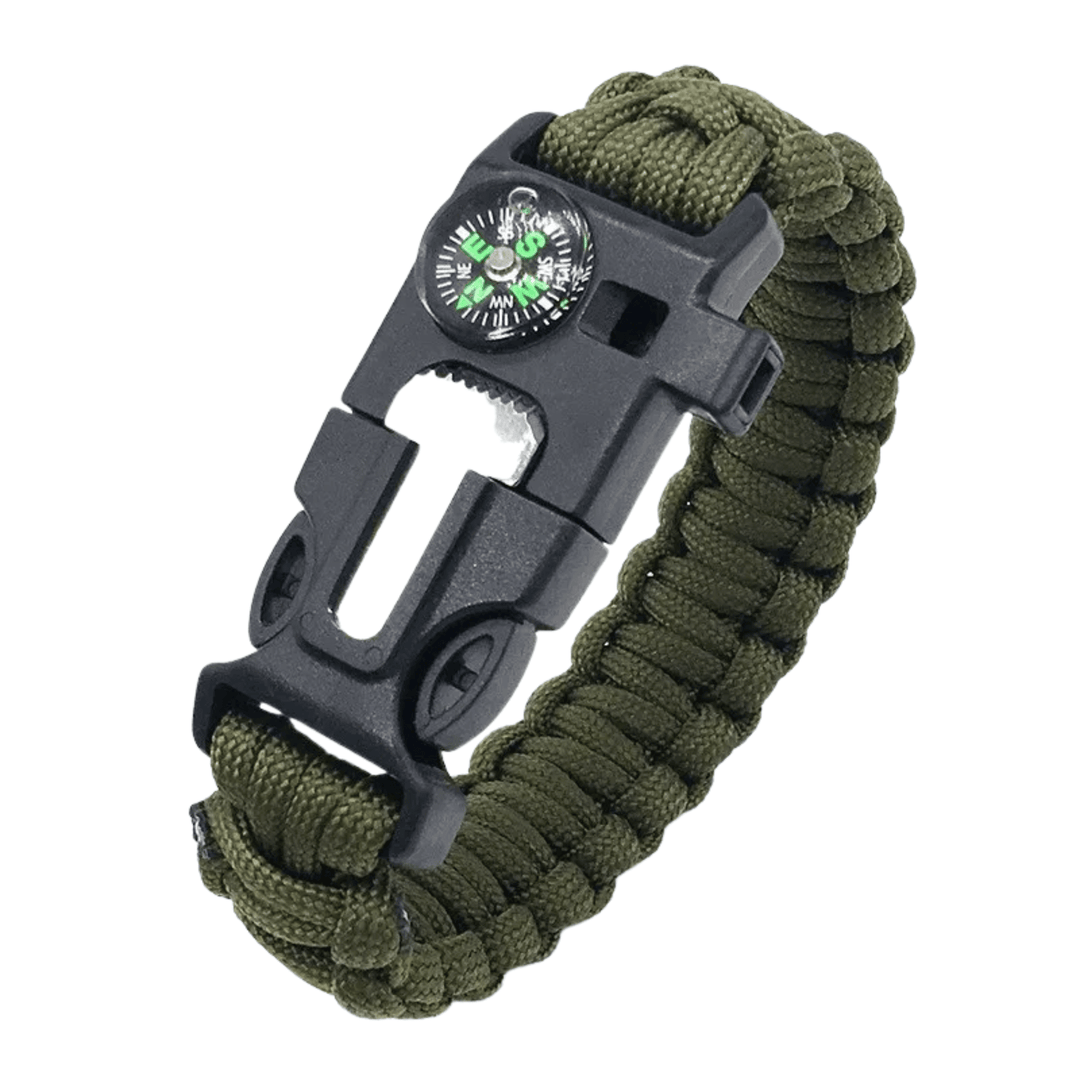 Adjustable unisex paracord survival bracelet, perfect emergency tool for hiking and wilderness preparedness