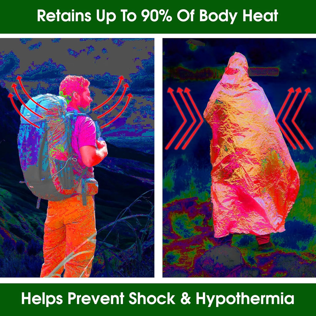 Compact silver thermal Mylar survival blanket, essential emergency gear for outdoor camping first aid