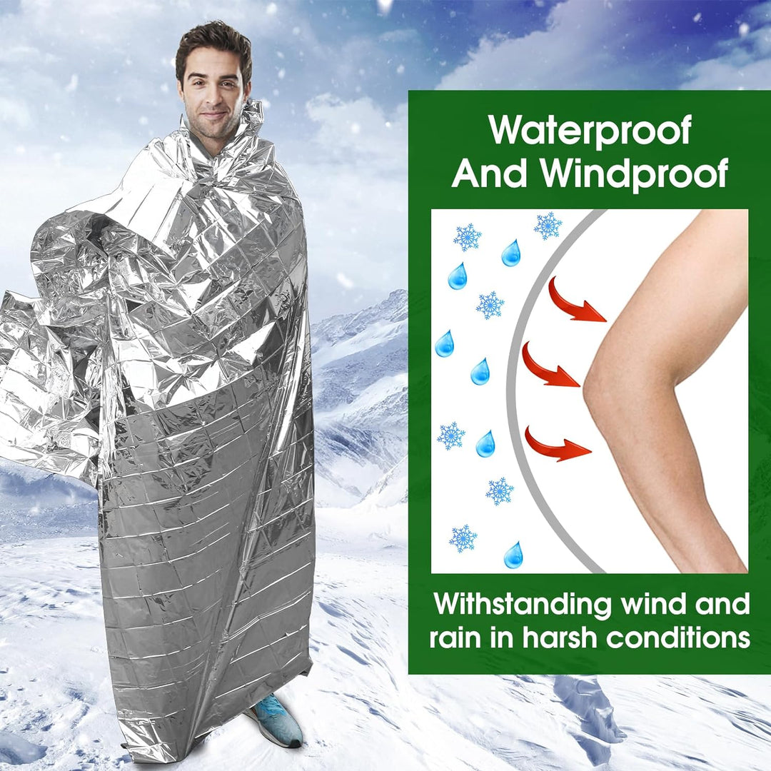 Waterproof Mylar space blanket, unisex emergency survival gear for unexpected outdoor situations
