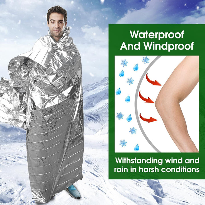 Waterproof Mylar space blanket, unisex emergency survival gear for unexpected outdoor situations
