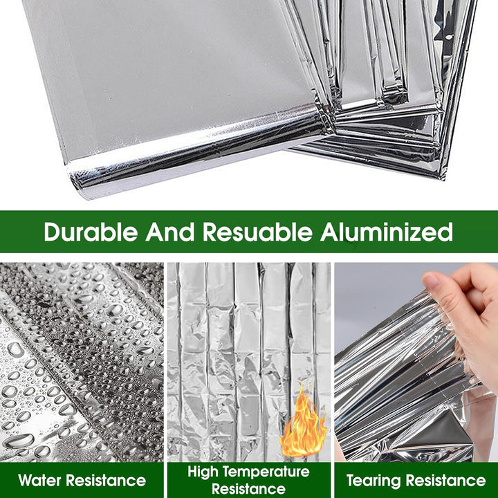 Durable Mylar space blanket, windproof and waterproof survival gear for emergency preparedness