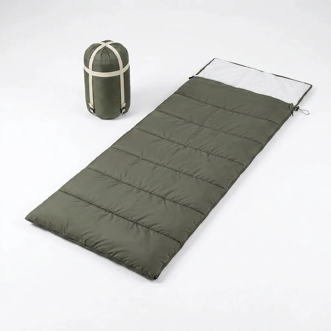 Versatile & portable unisex envelope sleeping bag for adventurers. Essential camping & hiking travel gear.