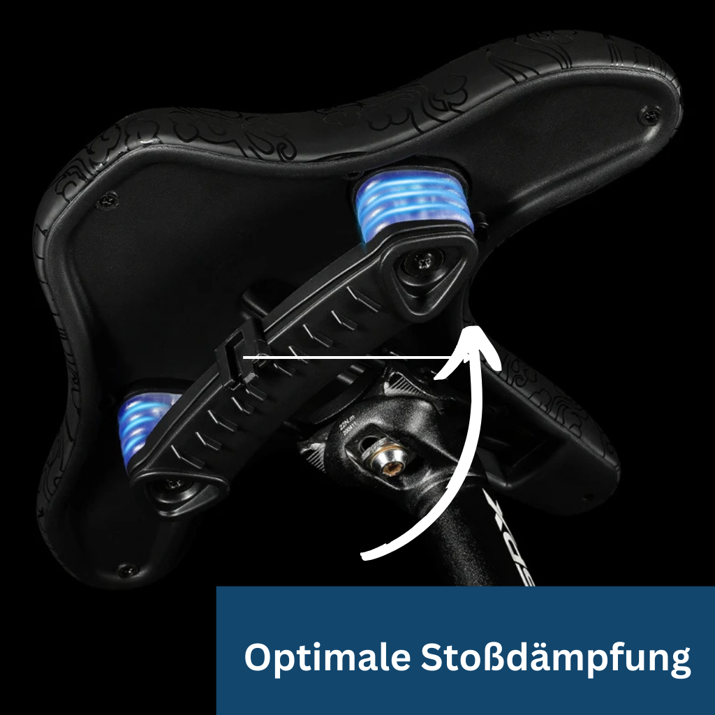 Shock-absorbing cycling saddle, ideal for both road and mountain biking, ergonomic