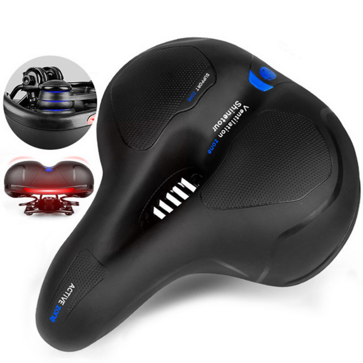 Cycling seat with ergonomic design providing maximum comfort for riders