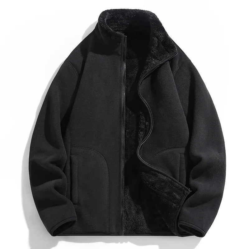 Warm Everest unisex full-zip fleece jacket featuring a high collar and convenient pockets, great for cold weather.