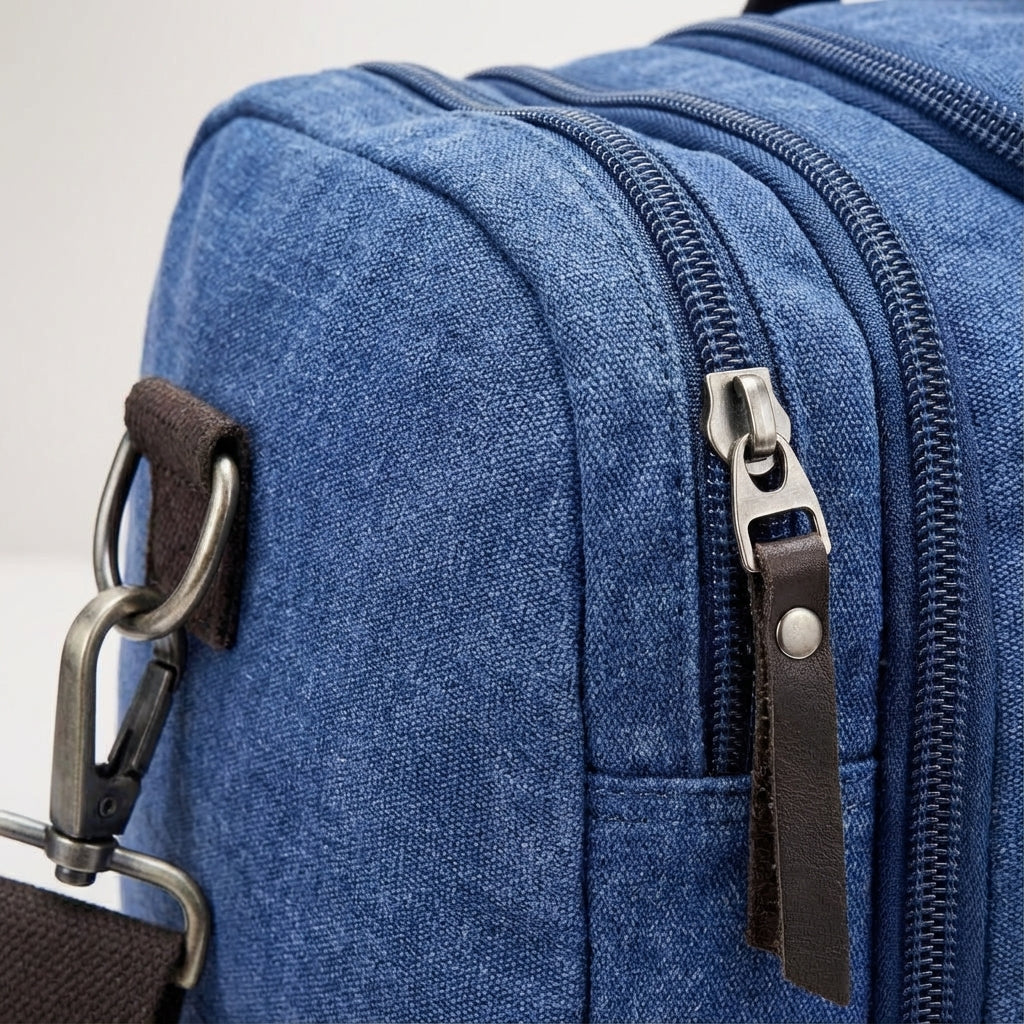 Expandable canvas weekender travel bag. Versatile unisex duffel for extra packing on any weekend trip.