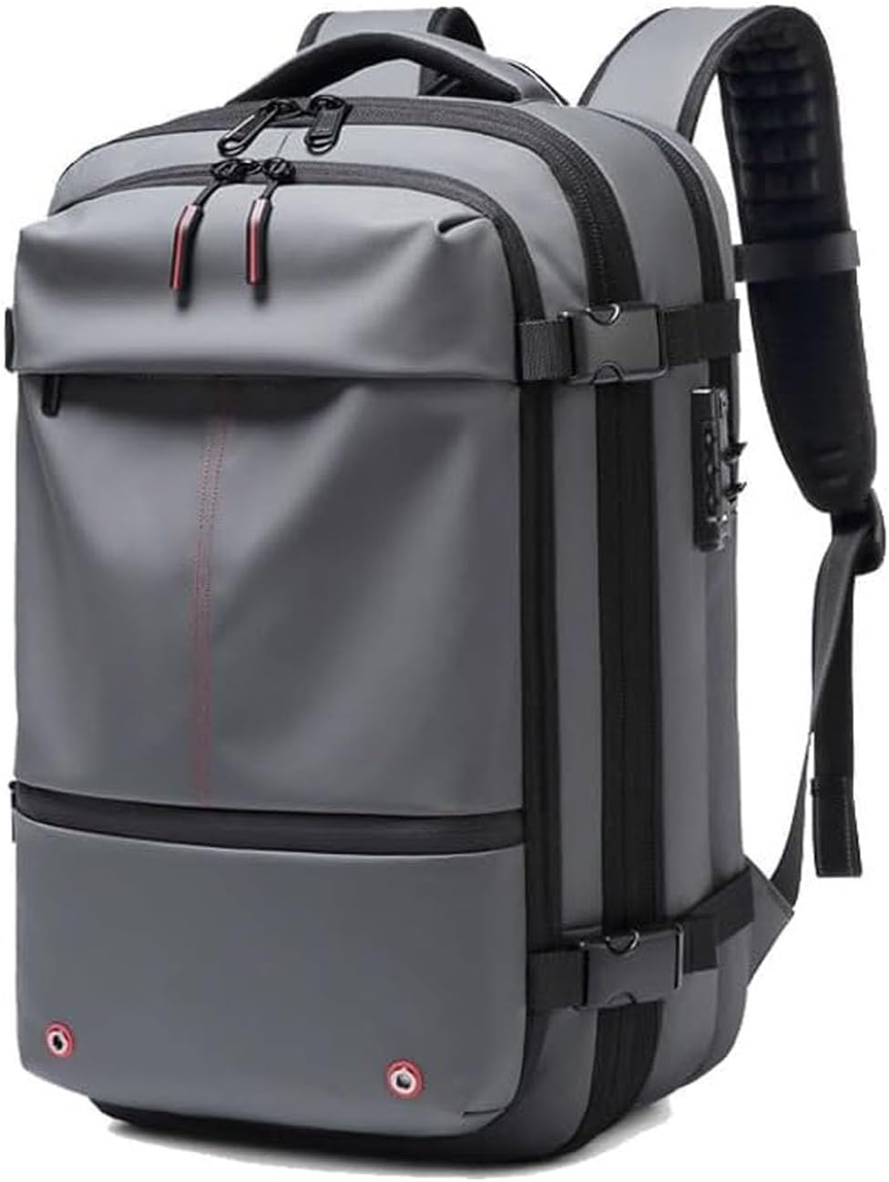 Versatile unisex travel luggage backpack with expansion, anti-theft security, and wet storage.