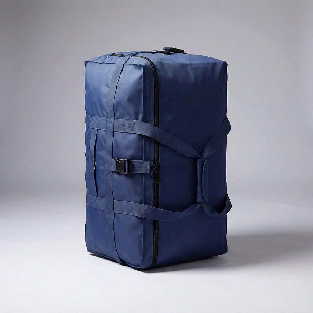 Compact, folded FlexHaul extra-large duffel bag, perfect for easy storage and portability when not in use.