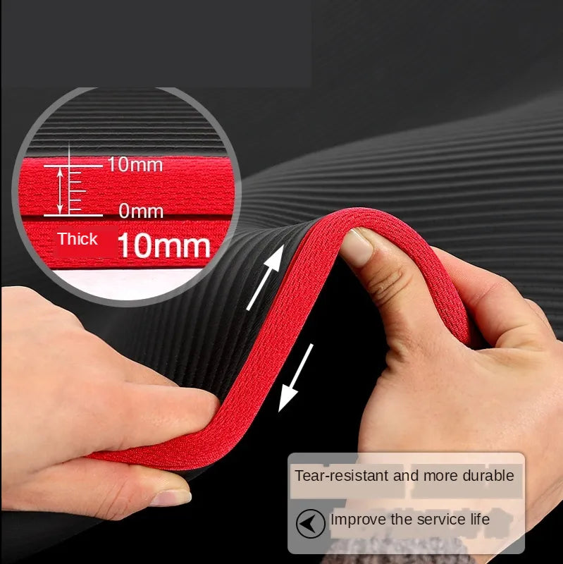 Durable anti-slip yoga mat ensures stability for yoga, fitness, and exercise. Ideal for intense workouts & stretches.