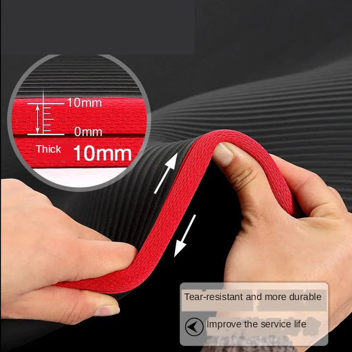 Durable anti-slip yoga mat ensures stability for yoga, fitness, and exercise. Ideal for intense workouts & stretches.