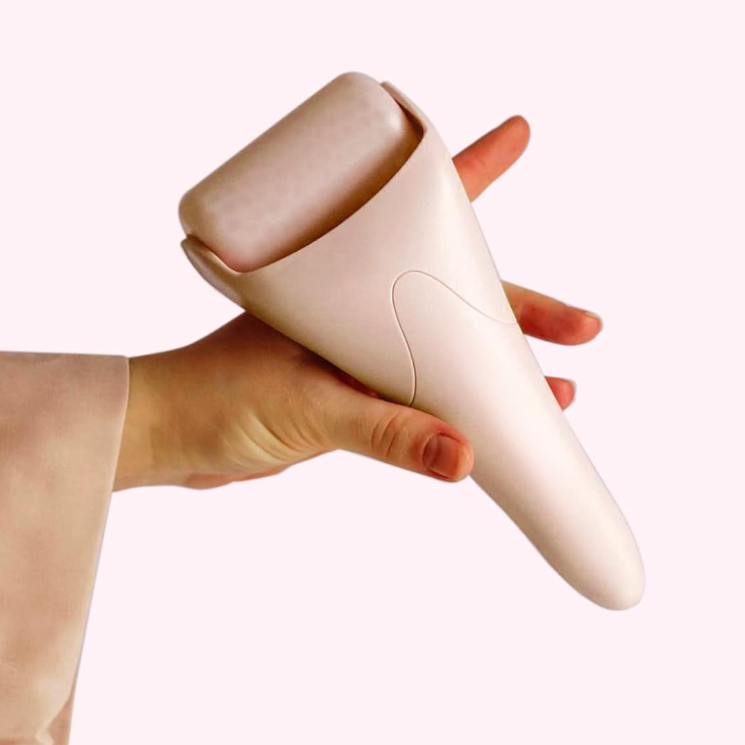 Versatile facial ice roller for lymphatic drainage, reducing facial bloat & skin rejuvenation.