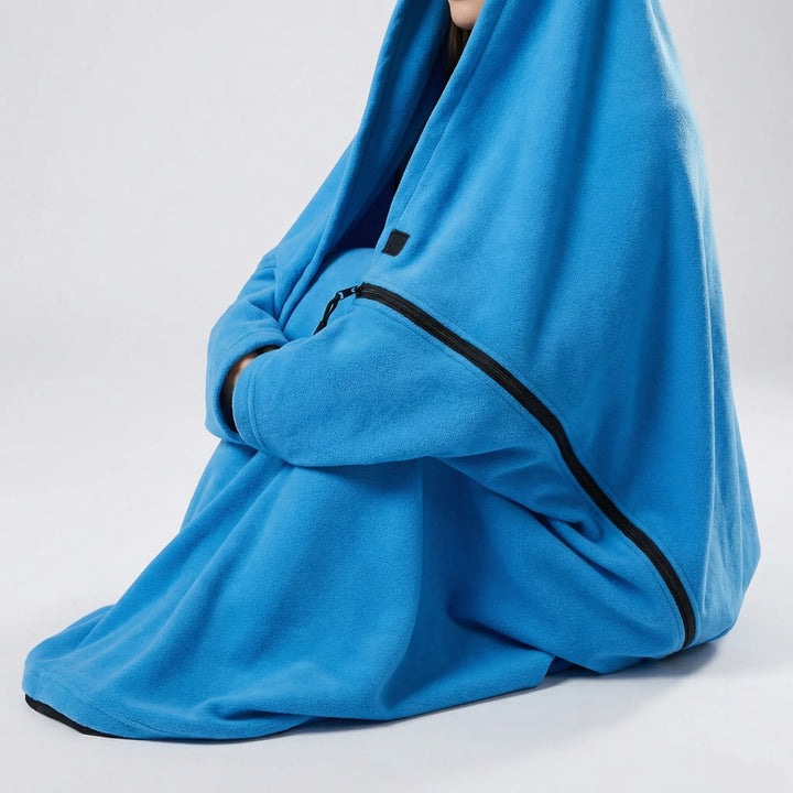 Lightweight unisex fleece sleeping bag, perfect for camping, hiking, & travel. Cozy envelope design.