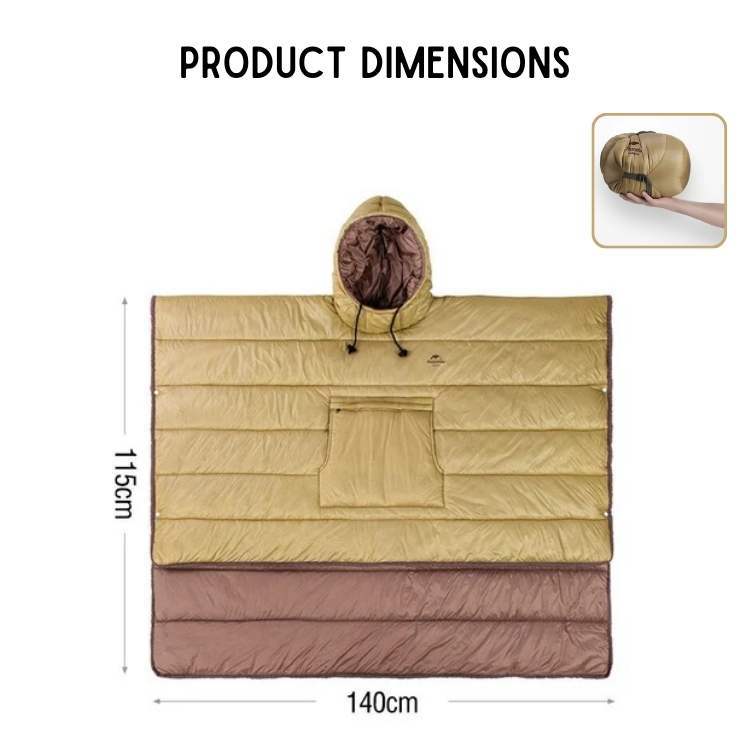 Model wearing a unisex fleece poncho, suitable for hiking and providing warmth in cold weather