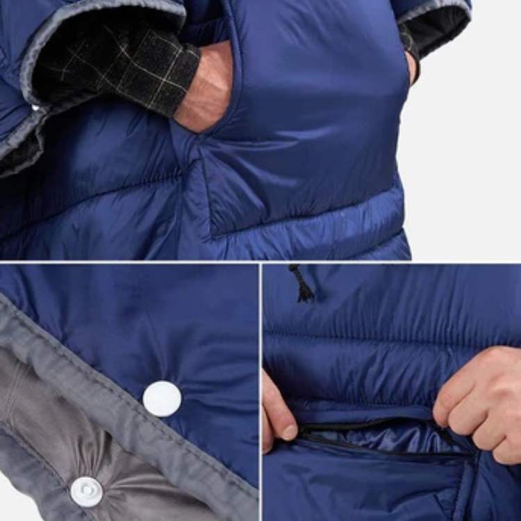 Unisex waterproof poncho, folded, showcasing its compact design for easy travel and outdoor adventures