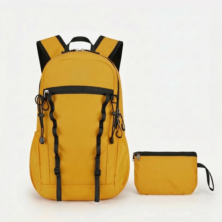 Unisex cyan foldable hiking daypack, lightweight, packable, water-repellent for all outdoor trips.