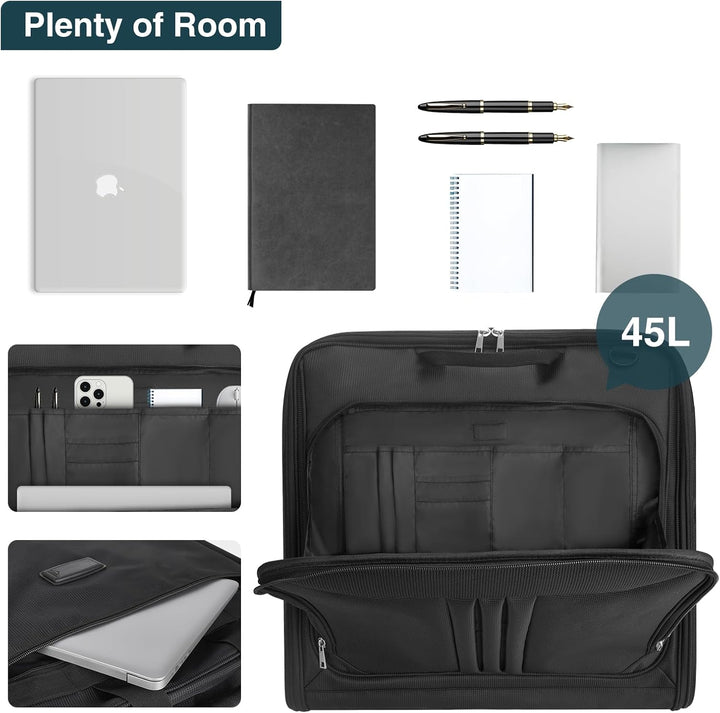 Unisex travel garment bag & suit organizer. Waterproof carry-on, great for weekend or business trips.