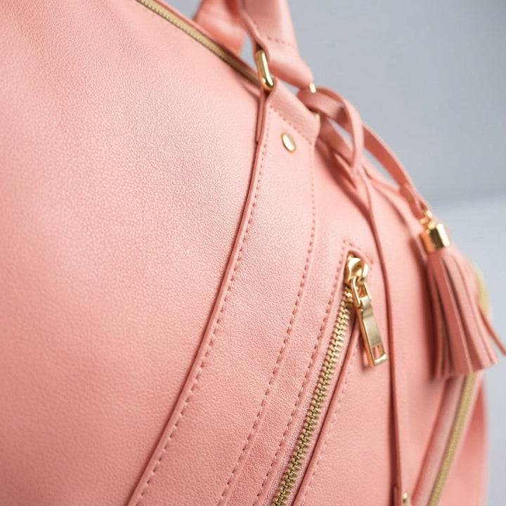 Lightweight unisex foldable travel bag on wheels, perfect for weekend trips.