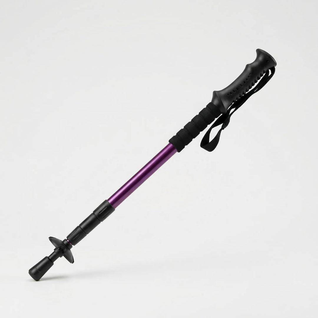 Unisex 4-section folding trekking pole, essential outdoor gear for hiking, camping, and trail adventures.