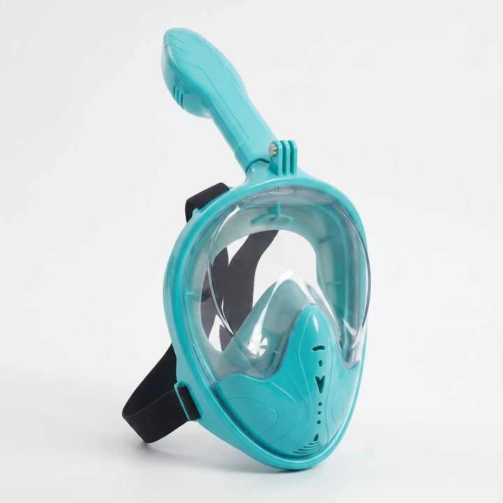Comfortable unisex full-face snorkeling mask providing clear, wide underwater vision for all.