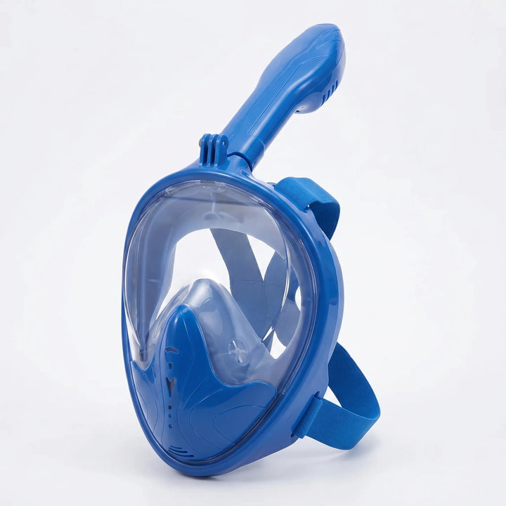 Premium full-face snorkel mask, essential diving gear for safe, panoramic underwater exploration.