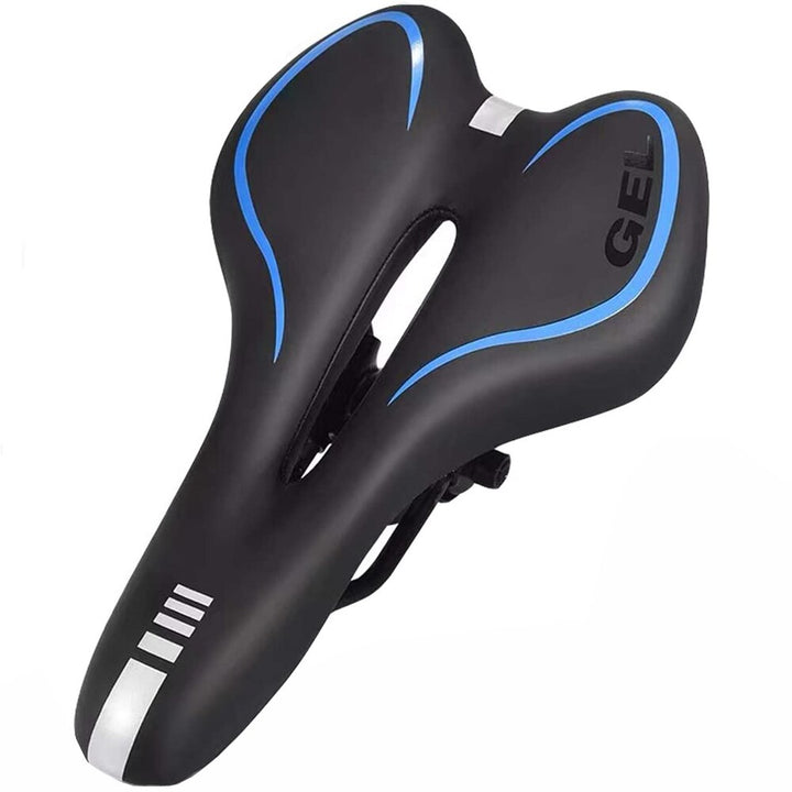 Ergonomic unisex bike seat with gel padding, enhancing comfort for various bike types.
