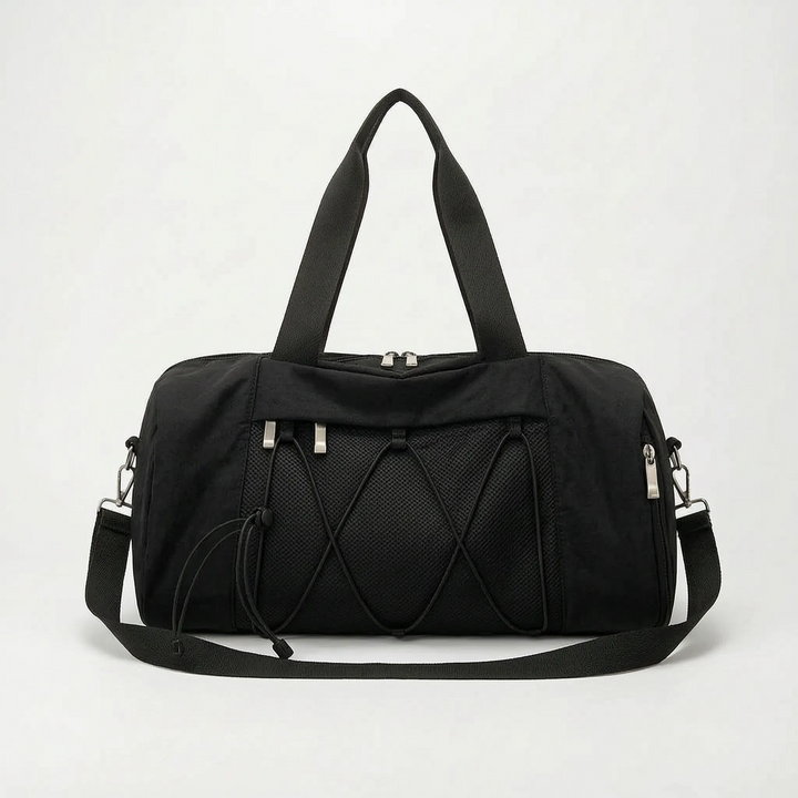 Modern fitness duffel bag with shoe storage, perfect for gym-goers, sports enthusiasts & travel.