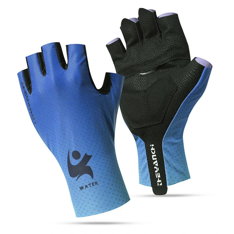 Shock absorbing half-finger cycling gloves, offering comfort and control for enthusiastic cyclists.