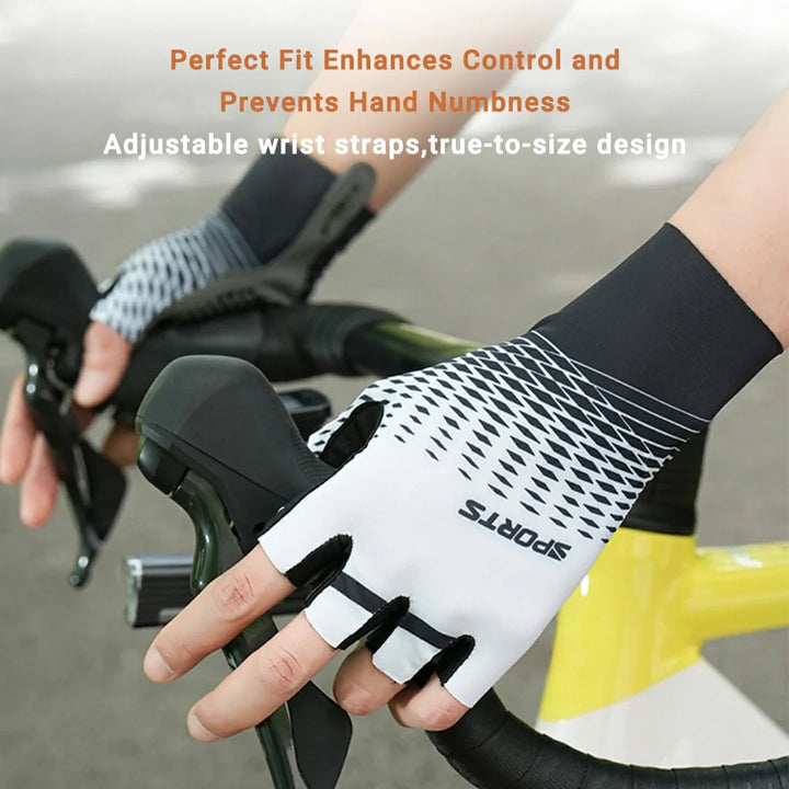 Unisex sports gloves: half-finger cycling with enhanced grip, ideal for riding accessories.