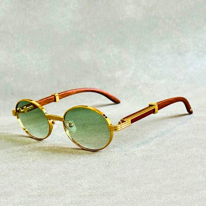 Unisex handcrafted wood frame sunglasses, elegant luxury eyewear for premium style.