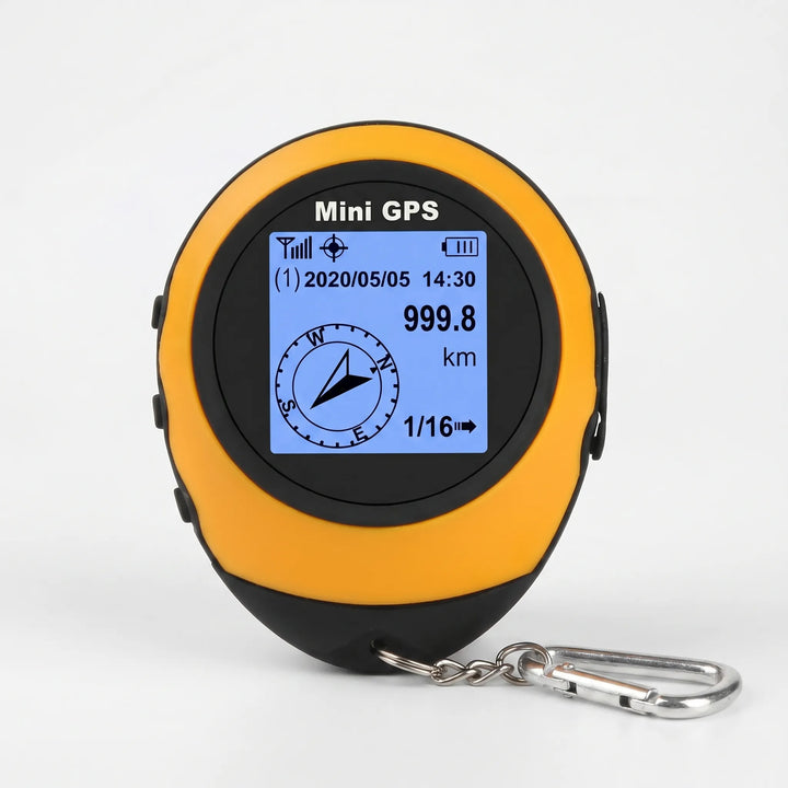 Portable handheld satellite GPS device for precise outdoor navigation, survival, and adventure planning.