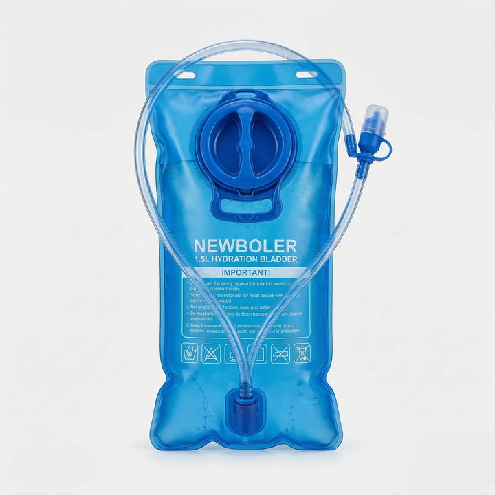 Hands-free hydration water reservoir with bite valve for easy access during hiking, cycling, & running.