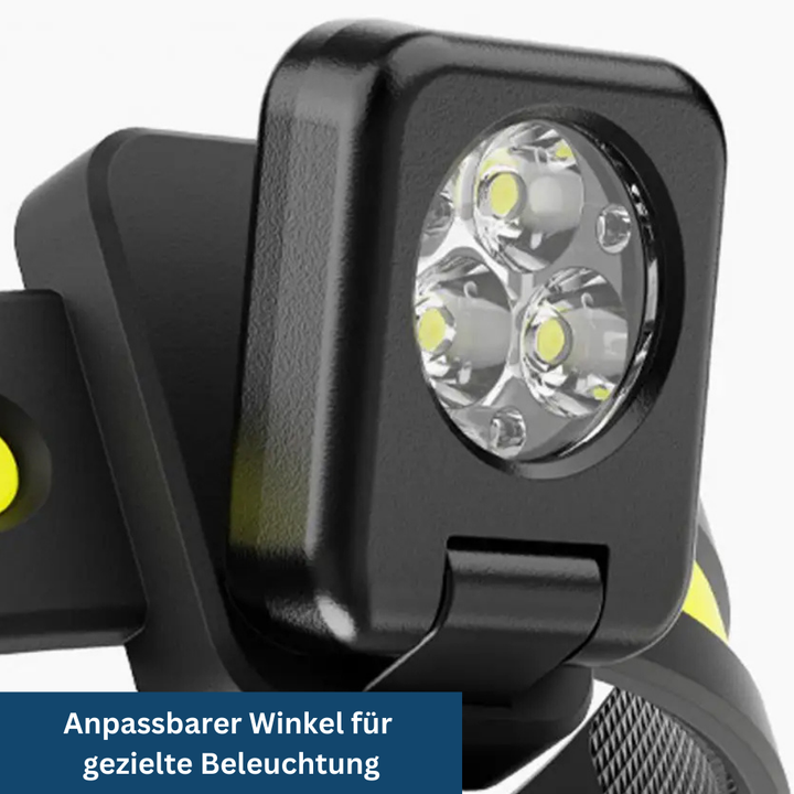 Compact hands-free LED headlamp, pivoting light for focused illumination during hiking