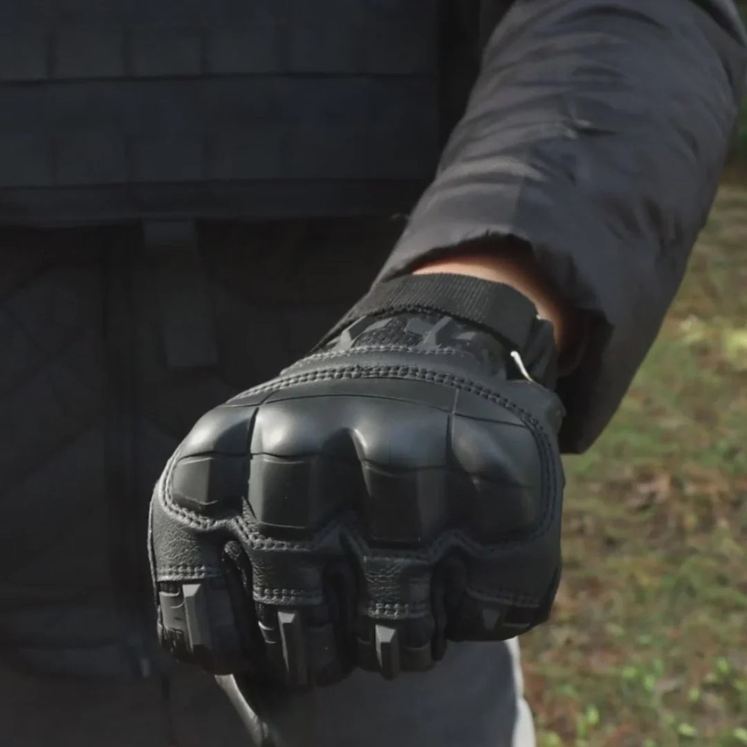 Pair of kevlar reinforced tactical gloves, hard knuckle design for combat and outdoor work