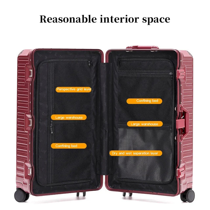 High-quality unisex hard shell travel suitcase with wide grip handle for comfortable, durable trips.