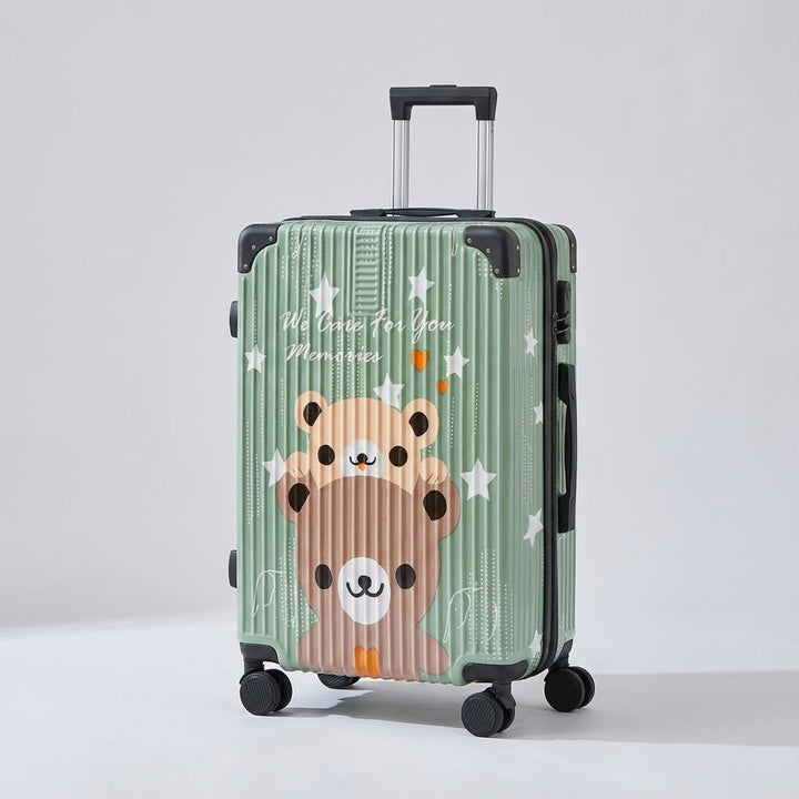 Durable hardshell spinner suitcase featuring a unique urban graffiti art print.