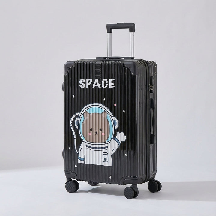 Stylish graffiti print hardshell carry-on suitcase, durable for all your travels.