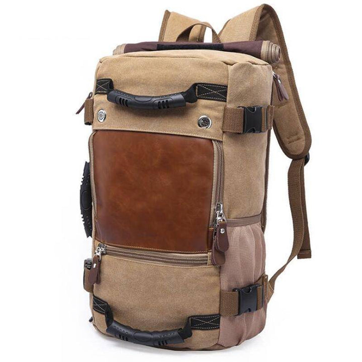 Unisex Heavy-Duty Canvas Traveler Backpack, ideal for hiking, camping, and adventure travel.