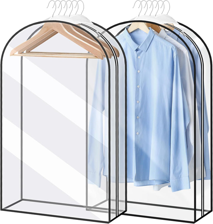 Unisex clothing storage garment bag, clear window, multiple pockets, perfect for organized trips.