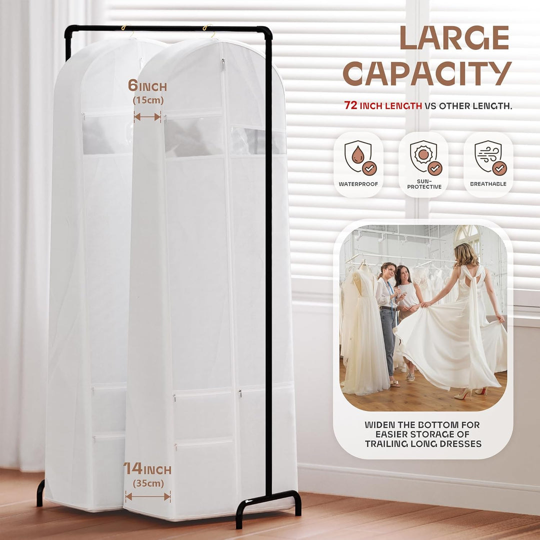Durable garment bag for travel, clear window, multiple storage pockets, professional look & feel.