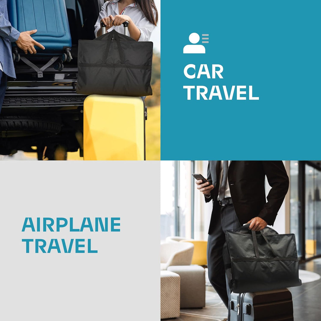 Premium travel luggage garment bag with clear window, accessory pockets, perfect for suits.